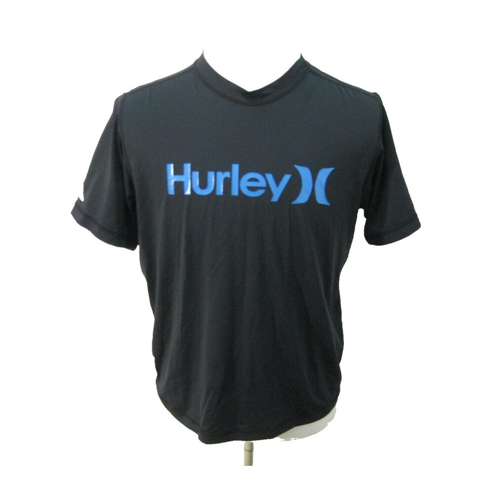 HURLEY Men's (Size Medium) Black Short Sleeve Graphic Spellout Logo T-Shirt Top